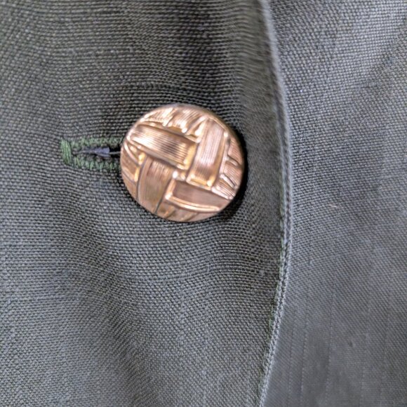 Sellecca VINTAGE Olive Green Blazer with Gold Button Shoulder Pads Size 18 - Picture 4 of 10